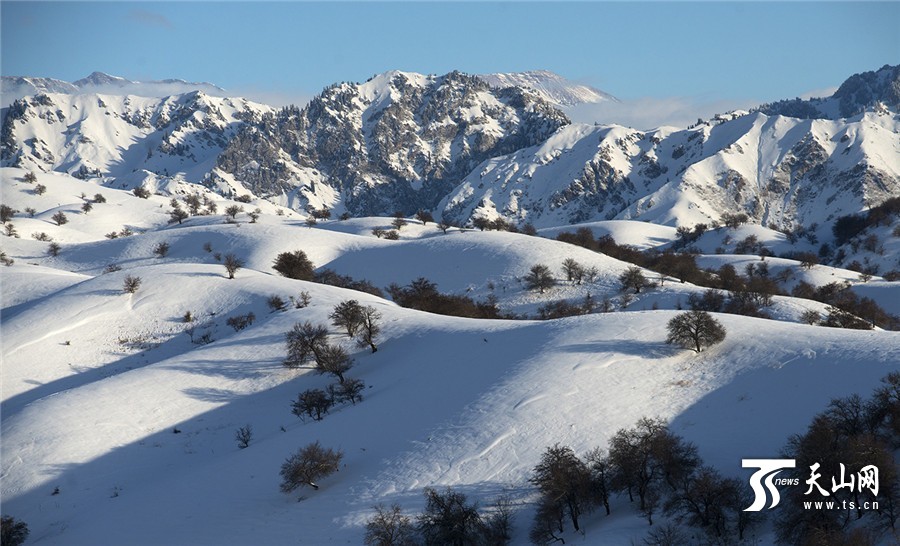 冬季新疆霍城县福寿山分外迷人